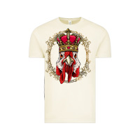 Vintage Arctic chicken chick king chicken wearing crown queen chicken animal 228 roos Vintage Tee - linhVisuals