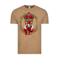 Vintage Coffee chicken chick king chicken wearing crown queen chicken animal 228 roos Vintage Tee - linhVisuals
