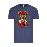 Vintage Denim chicken chick king chicken wearing crown queen chicken animal 228 roos Vintage Tee - linhVisuals
