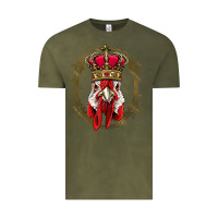 Vintage Olive chicken chick king chicken wearing crown queen chicken animal 228 roos Vintage Tee - linhVisuals