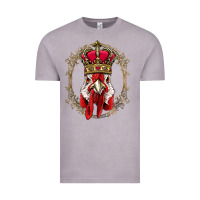 Vintage Zinc chicken chick king chicken wearing crown queen chicken animal 228 roos Vintage Tee - linhVisuals