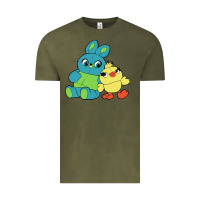 Vintage Olive bunny and ducky Vintage Tee - linhVisuals