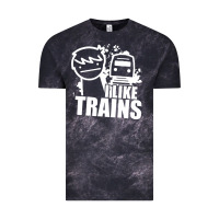 Cloud Black i like trains Vintage Tee - linhVisuals