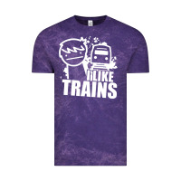 Cloud Purple i like trains Vintage Tee - linhVisuals