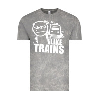Cloud Rock i like trains Vintage Tee - linhVisuals