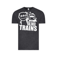 Vintage Black i like trains Vintage Tee - linhVisuals