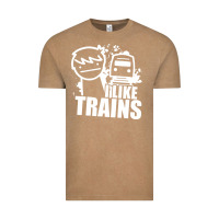 Vintage Coffee i like trains Vintage Tee - linhVisuals