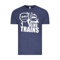 Vintage Denim i like trains Vintage Tee - linhVisuals