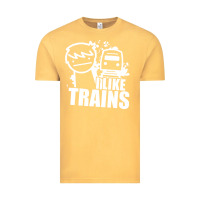 Vintage Mustard i like trains Vintage Tee - linhVisuals