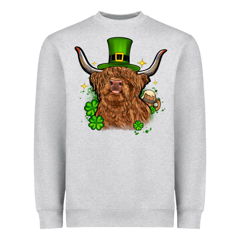 St. Patrick's Day Cow Heavyweight Sweatshirt by OliviaCreatesArt | Teevron