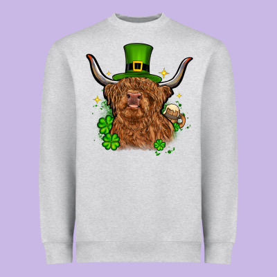 St. Patrick's Day Cow Heavyweight Sweatshirt Designed By Oliviacreatesart