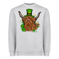 Heather Grey St. Patrick's Day cow Heavyweight Sweatshirt - OliviaCreatesArt