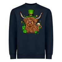 Navy St. Patrick's Day cow Heavyweight Sweatshirt - OliviaCreatesArt