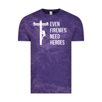 Even Firemen Need Heroes Lineworker Powerline Technician Premium Vintage Tee | Teevron
