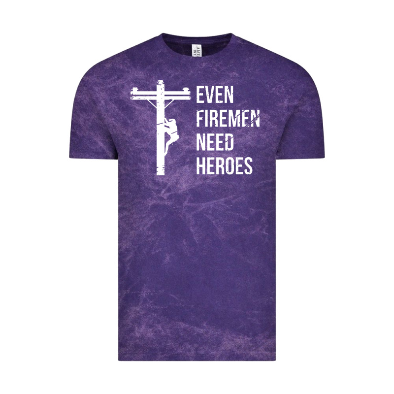 Even Firemen Need Heroes Lineworker Powerline Technician Premium Vintage Tee by linhVisuals | Teevron