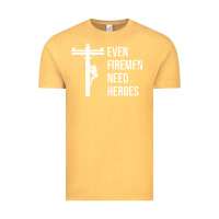 Vintage Mustard even firemen need heroes lineworker powerline technician premium Vintage Tee - linhVisuals