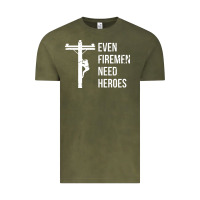Vintage Olive even firemen need heroes lineworker powerline technician premium Vintage Tee - linhVisuals