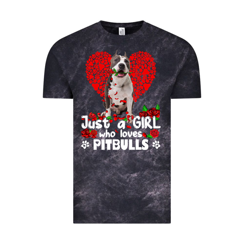 Pitbull Lover Dog Roses Funny Just A Girl Who Loves Pitbull 213 Pitbul Vintage Tee by linhVisuals | Teevron
