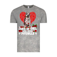Cloud Rock pitbull lover dog roses funny just a girl who loves pitbull 213 pitbul Vintage Tee - linhVisuals