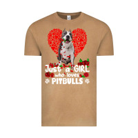 Vintage Camel pitbull lover dog roses funny just a girl who loves pitbull 213 pitbul Vintage Tee - linhVisuals