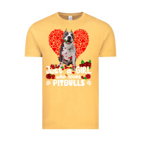 Vintage Mustard pitbull lover dog roses funny just a girl who loves pitbull 213 pitbul Vintage Tee - linhVisuals