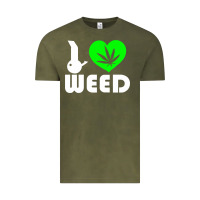 Vintage Olive i love weed fun Vintage Tee - linhVisuals