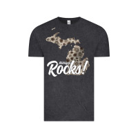 Vintage Black great lakes shaped men women petoskey stone michigan rocks pullover ho Vintage Tee - linhVisuals