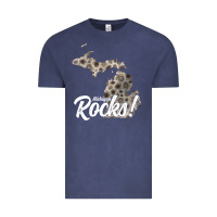 Vintage Denim great lakes shaped men women petoskey stone michigan rocks pullover ho Vintage Tee - linhVisuals