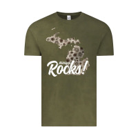 Vintage Olive great lakes shaped men women petoskey stone michigan rocks pullover ho Vintage Tee - linhVisuals