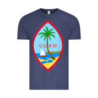 Vintage Denim guam coat of arms souvenir gift flag chamorro t shirt Vintage Tee - linhVisuals
