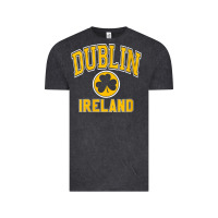 Vintage Black womens dublin ireland varsity style shamrock green with amber print v Vintage Tee - linhVisuals