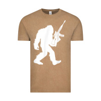 Vintage Coffee bigfoot with rifle sasquatch 2nd amendment gun t shirt Vintage Tee - linhVisuals