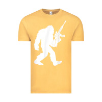 Vintage Mustard bigfoot with rifle sasquatch 2nd amendment gun t shirt Vintage Tee - linhVisuals