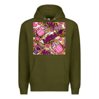 Army Green Mom Coffee Cups With Leopard Digital Paper Premium Hoodie - BundleAndBundleShop