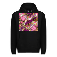 Black Mom Coffee Cups With Leopard Digital Paper Premium Hoodie - BundleAndBundleShop
