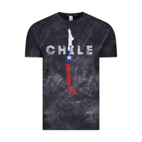 Cloud Black chilean map and flag   distressed chile souvenir t shirt Vintage Tee - linhVisuals