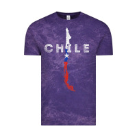 Cloud Purple chilean map and flag   distressed chile souvenir t shirt Vintage Tee - linhVisuals