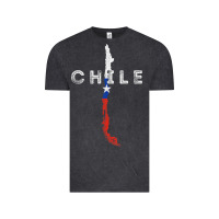 Vintage Black chilean map and flag   distressed chile souvenir t shirt Vintage Tee - linhVisuals