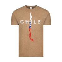 Vintage Coffee chilean map and flag   distressed chile souvenir t shirt Vintage Tee - linhVisuals