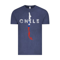 Vintage Denim chilean map and flag   distressed chile souvenir t shirt Vintage Tee - linhVisuals