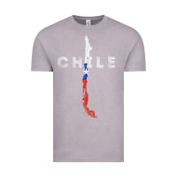 Vintage Zinc chilean map and flag   distressed chile souvenir t shirt Vintage Tee - linhVisuals