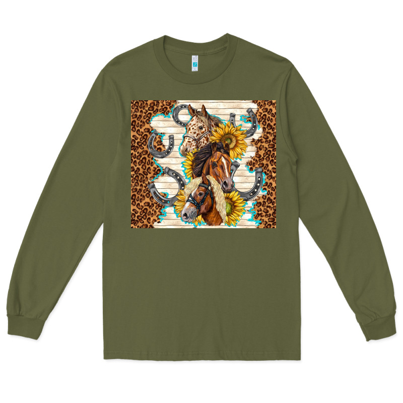 Horses With Sunflowers Long Sleeve Tee by TumblerDesignByShophia | Teevron