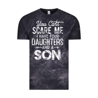 Cloud Black you can't scare me i have four daughters and a son funny dad t shirt Vintage Tee - linhVisuals