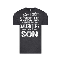 Vintage Black you can't scare me i have four daughters and a son funny dad t shirt Vintage Tee - linhVisuals