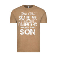 Vintage Coffee you can't scare me i have four daughters and a son funny dad t shirt Vintage Tee - linhVisuals