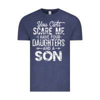 Vintage Denim you can't scare me i have four daughters and a son funny dad t shirt Vintage Tee - linhVisuals