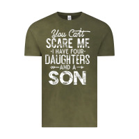 Vintage Olive you can't scare me i have four daughters and a son funny dad t shirt Vintage Tee - linhVisuals