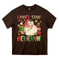 Chocolate Brown don't stop believin' Heavy Core Tee - MaliasSmallBusiness