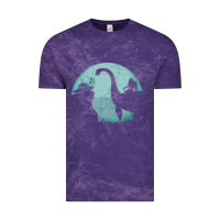 Cloud Purple bigfoot riding loch ness monster sasquatch ufo abduction pullover hood Vintage Tee - linhVisuals