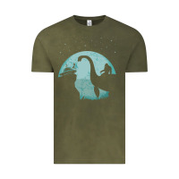 Bigfoot Riding Loch Ness Monster Sasquatch Ufo Abduction Pullover Hood Vintage Tee | Teevron